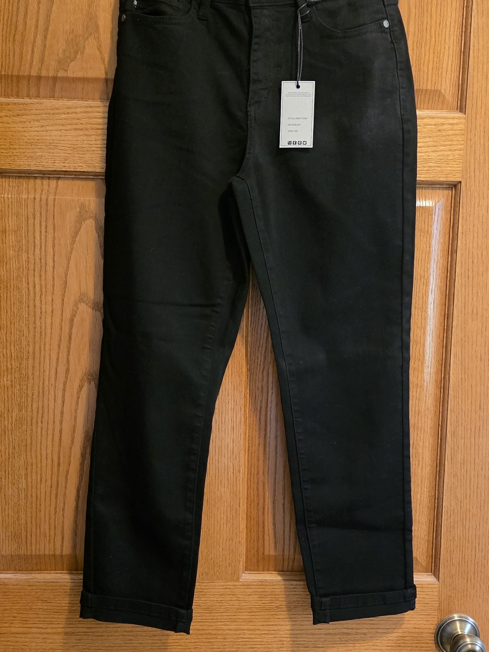 Judy Blue Black Boyfriend Jeans - Rolled Cuff Style